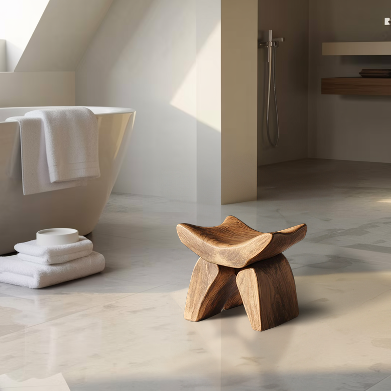 Handcrafted Shower Bench For Spa-Style Bathroom Decor