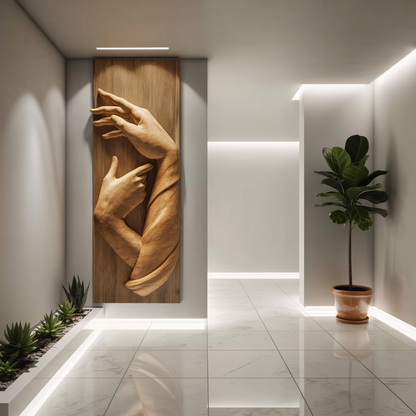 Handcrafted 3D Wood Wall Art For Furniture Accent Wall