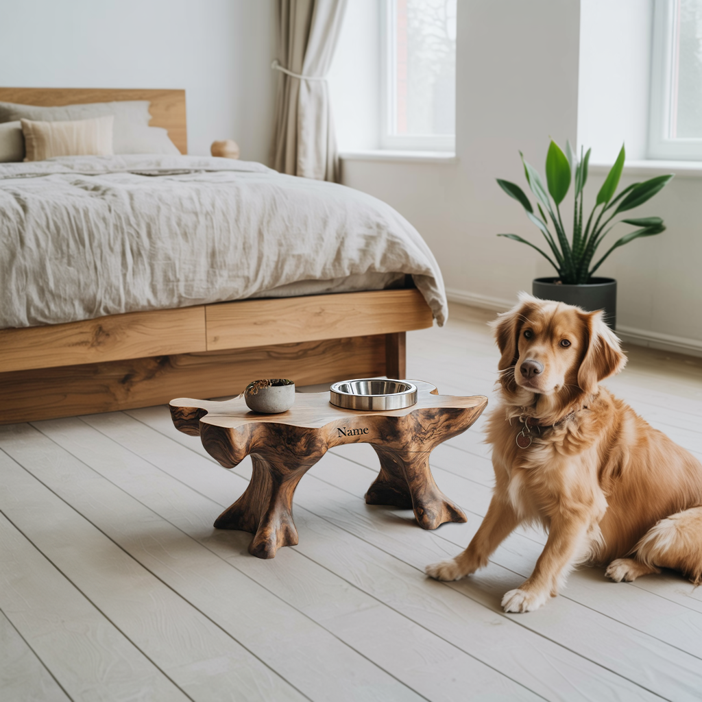 Farmhouse Raised Dog Bowl Holder For Easy Feeding