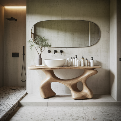 Handcrafted Bathroom Vanity For Organic Home Look