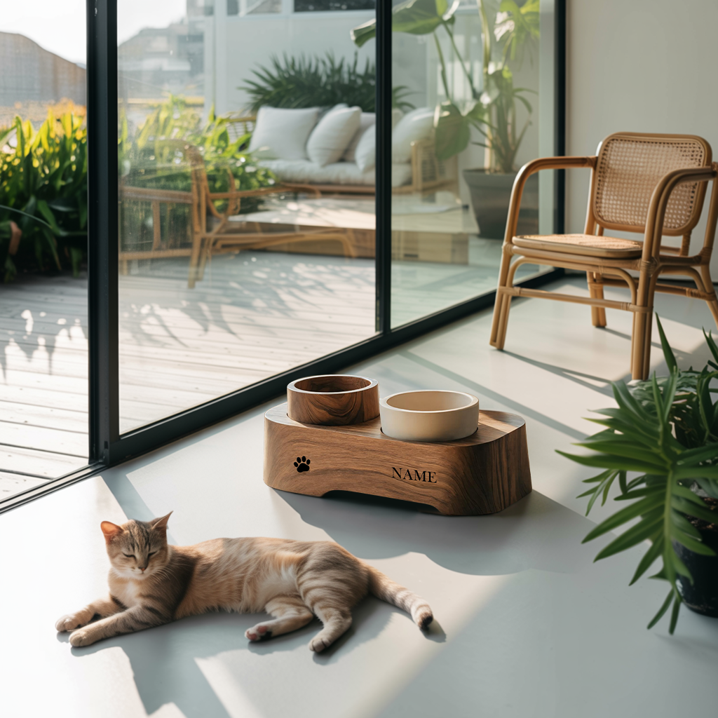 Farmhouse Feeding Stand For Kitchen Pet Corner