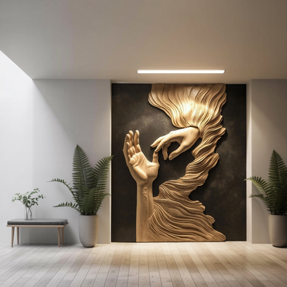 Mid Century Wood Wall Sculpture For Bedroom Accent Wall