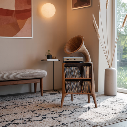 Mid Century Record Console Table For Livingroom
