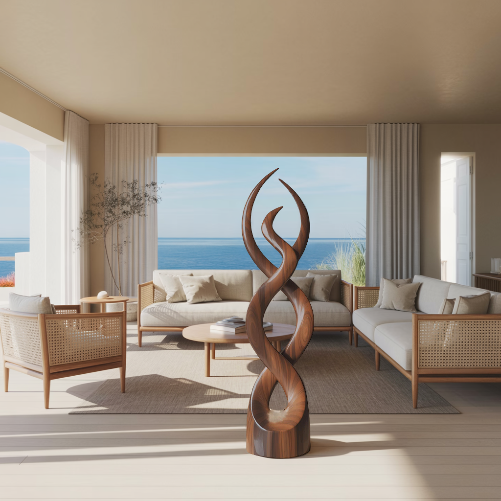 Modern Abstract Wooden Sculpture For Home Decor