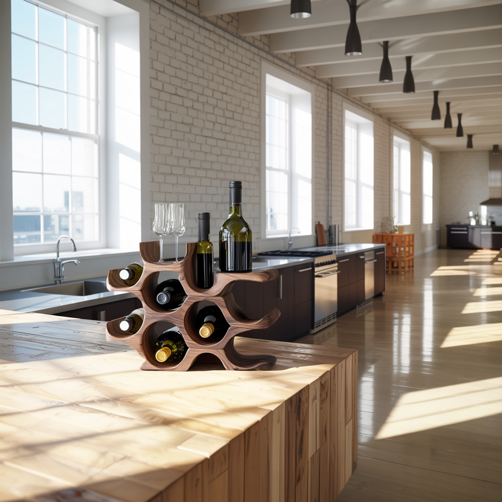 Rustic Wine Holder For Warm Kitchen