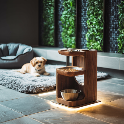 Farmhouse Wooden Dog Bowl Holder For Pet Feeding