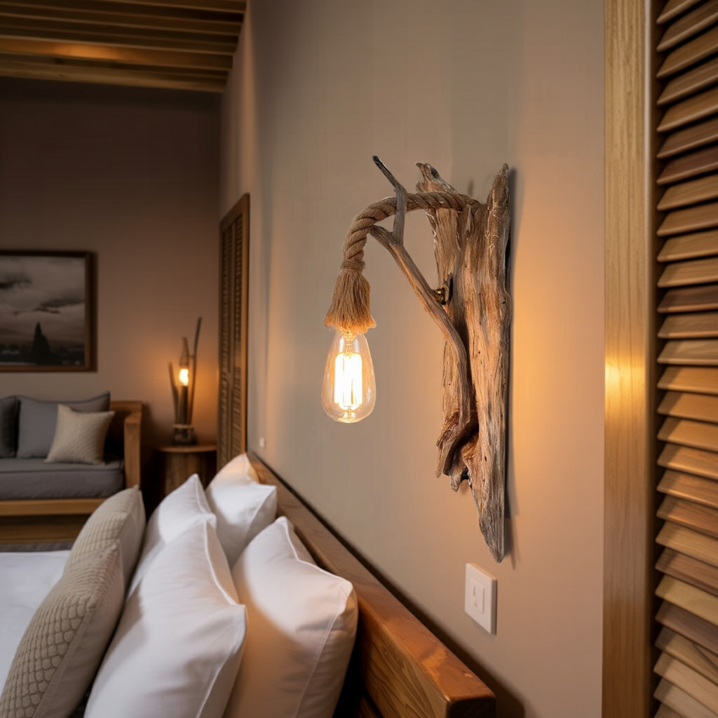 Rustic Wall Lamp For Bedroom And Hallway Lighting