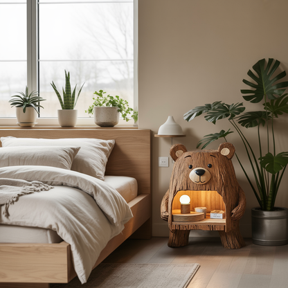 Rustic Wooden Nightstand For Stylish Bedroom Space