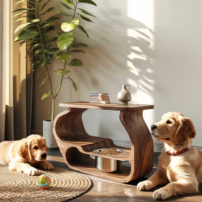 Wooden Dog Bowl Stand Farmhouse Style For Dogs