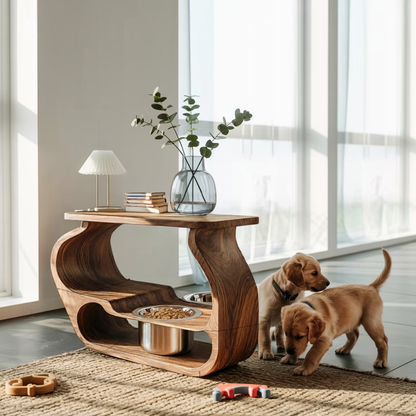 Wooden Dog Bowl Stand Farmhouse Style For Dogs