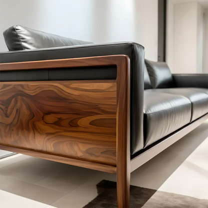 Premium Leather Sofa – Modern Minimalist Design - Rustirawood