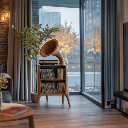 Mid Century Record Console Table For Livingroom