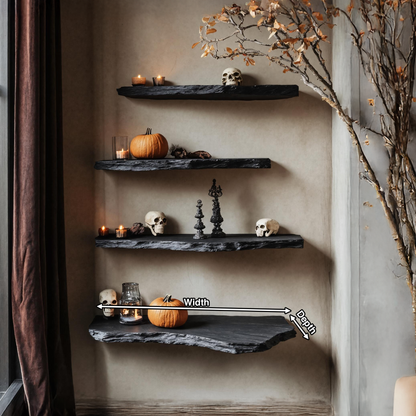 Mid Century Solid Wood Shelf For Furniture Decor And Halloween Wall Display