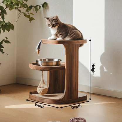 Handmade Pet Food Stand With Wooden Dog Bowl