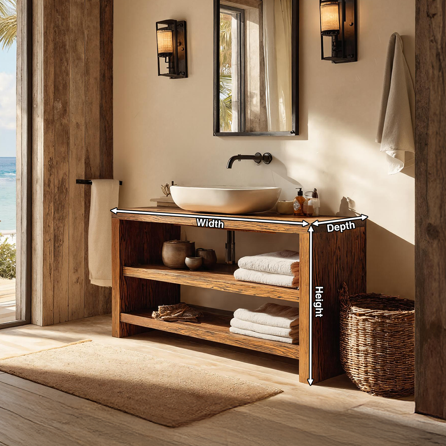Farmhouse Wooden Vanity For Cozy Bathroom Spaces