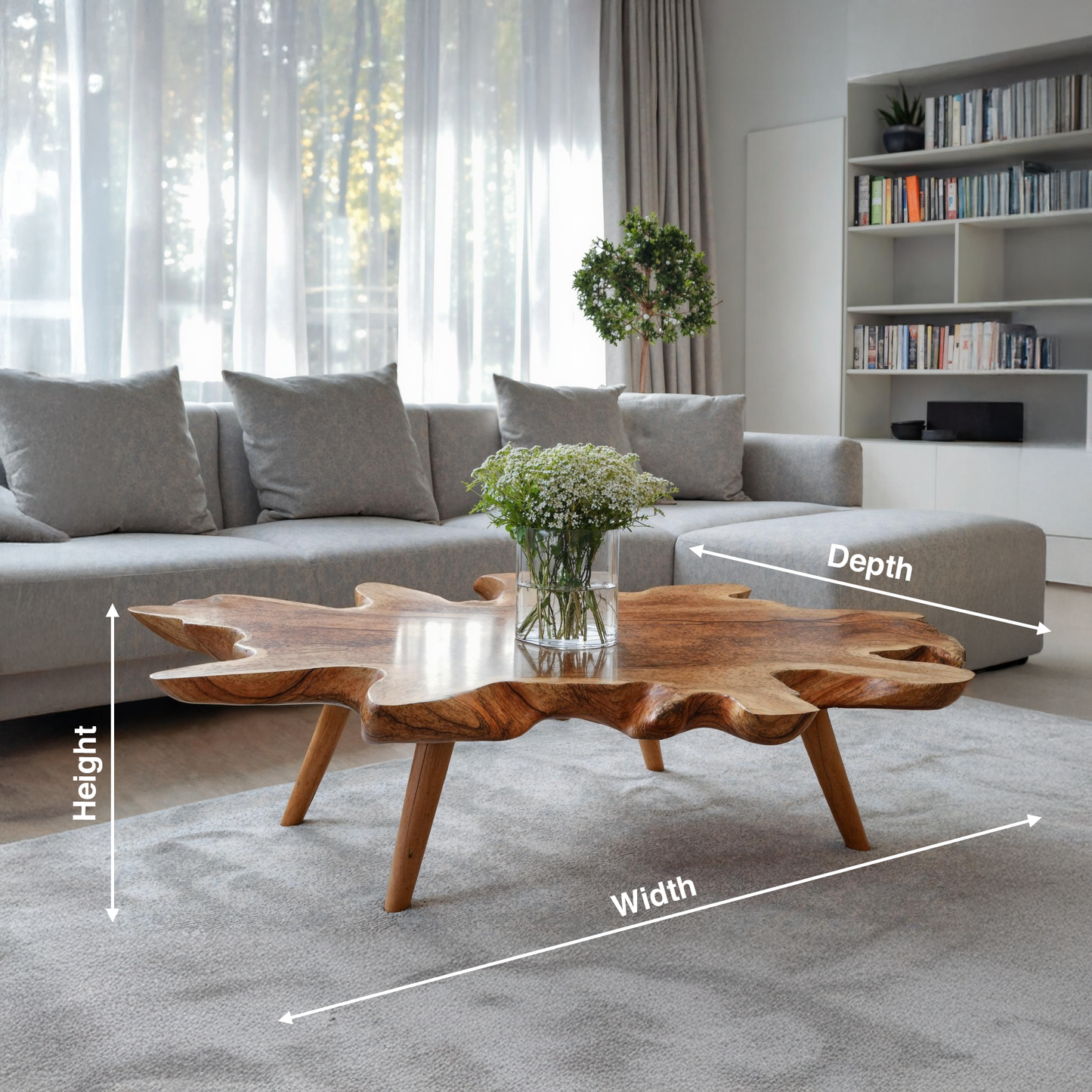 Handcrafted Low Table For Wooden Room Decor