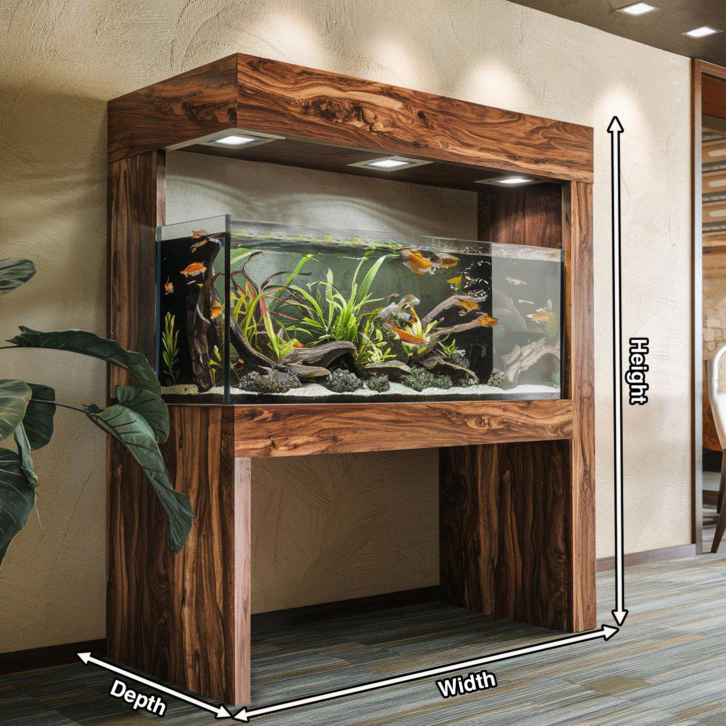 Modern Aquarium Stand With Canopy For Living Room