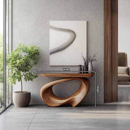 Rustic Live Edge Console Table Entryway Design