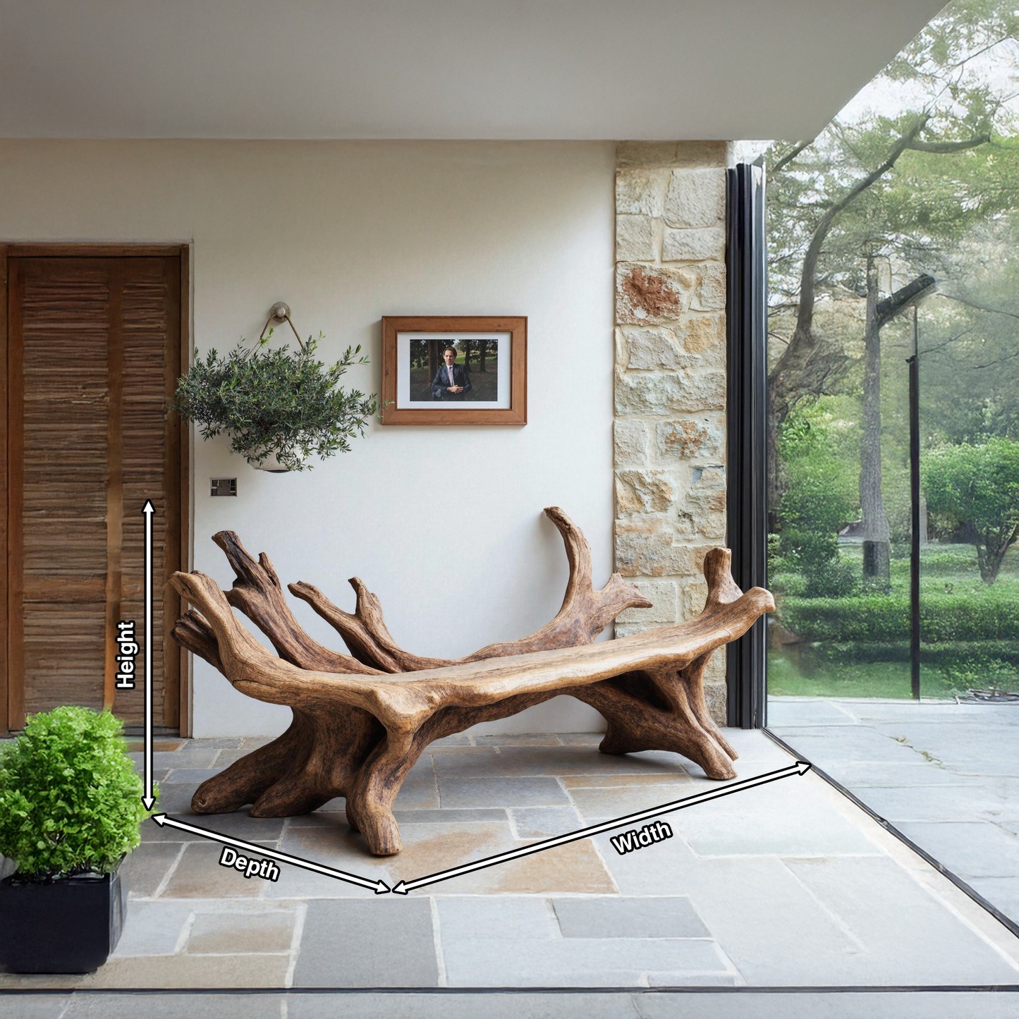 Handcrafted Live Edge Bench For Entryway Design