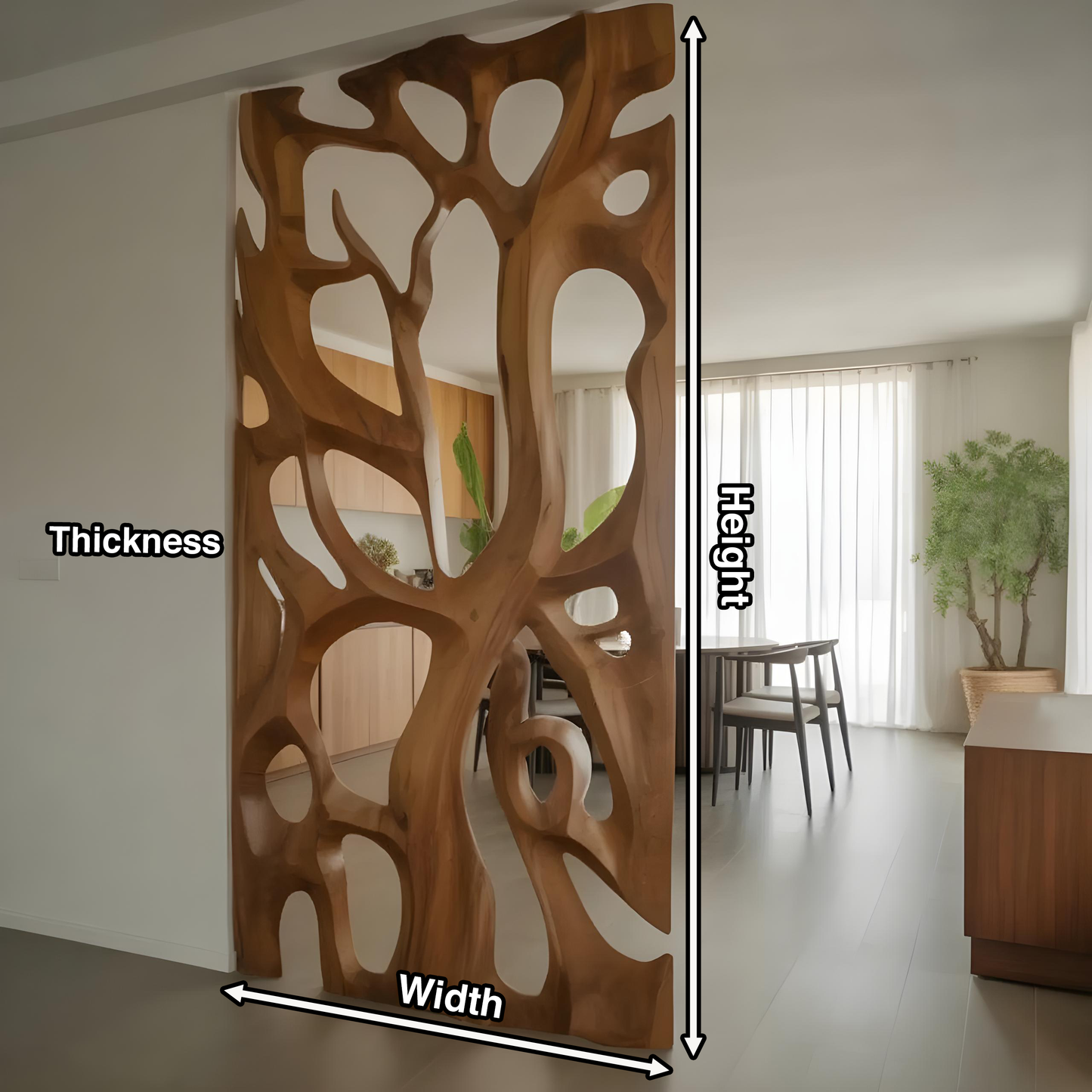Sculptural Room Divider For Living Room Or Dining Space