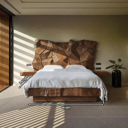 Sculptural Geometric Bed Frame For Modern Bedroom