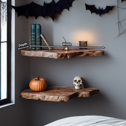 Farmhouse Solid Wood Shelf For Furniture Decor With Halloween Storage