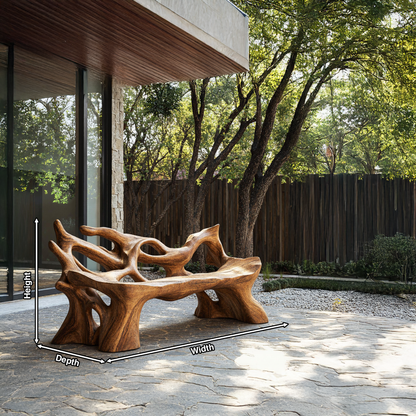 Farmhouse Wooden Bench For Weather Resistant Patio Decor