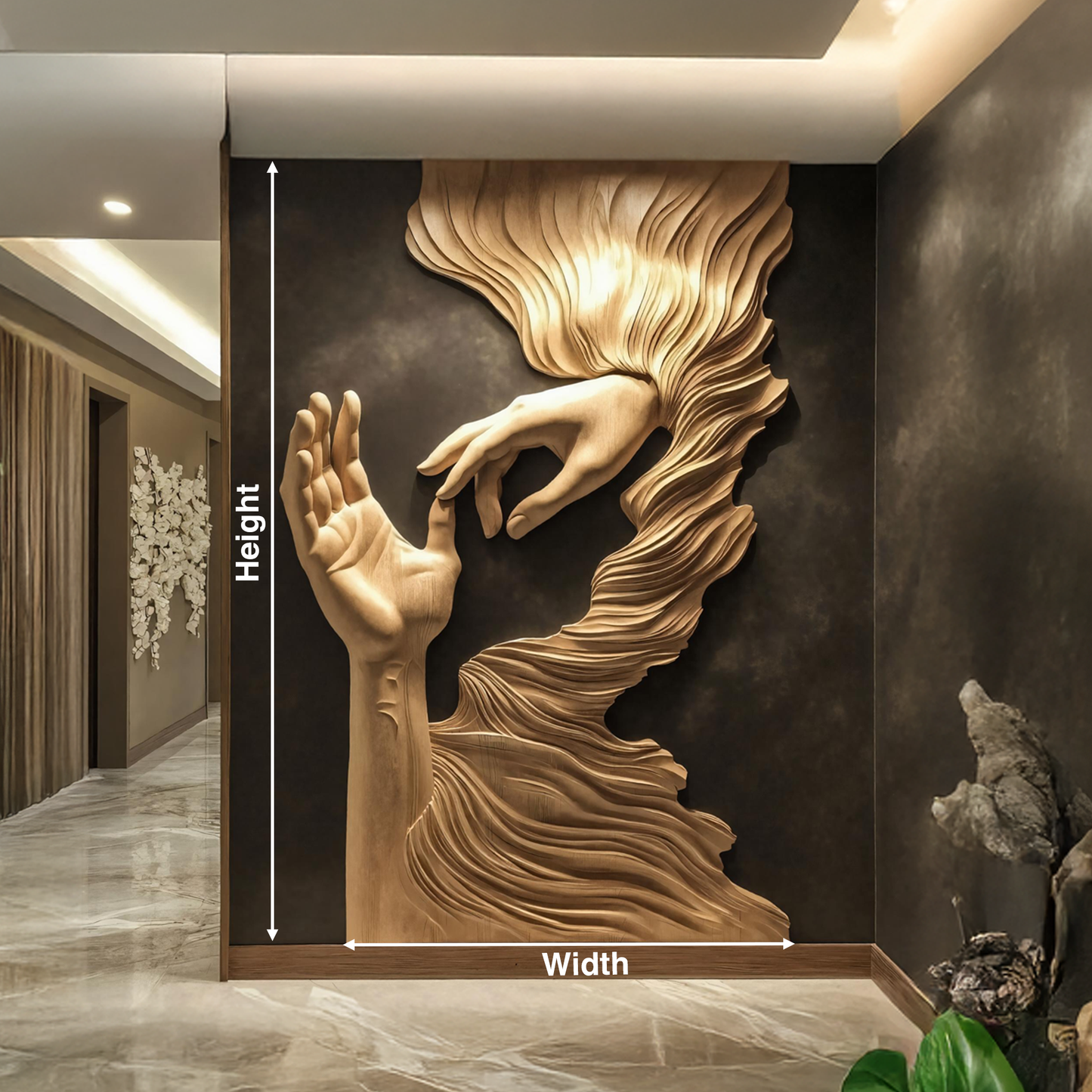 Mid Century Wood Wall Sculpture For Bedroom Accent Wall