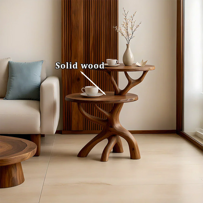 Solid Wood Accent Table Set – Modern Sculptural Branchform Design - Rustirawood