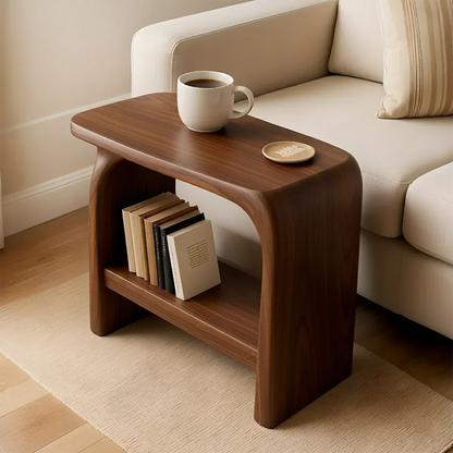 Solid Wood End Table – Modern Sculptural Flowform - Rustirawood