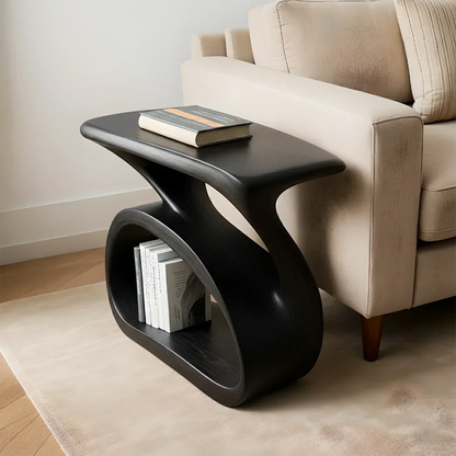 Solid Wood End Table – Organic Modern Harmony - Rustirawood