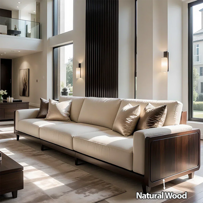 Solid Wood Sofa – Modern Minimalist Elegance - Rustirawood