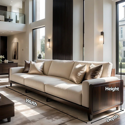 Solid Wood Sofa – Modern Minimalist Elegance - Rustirawood