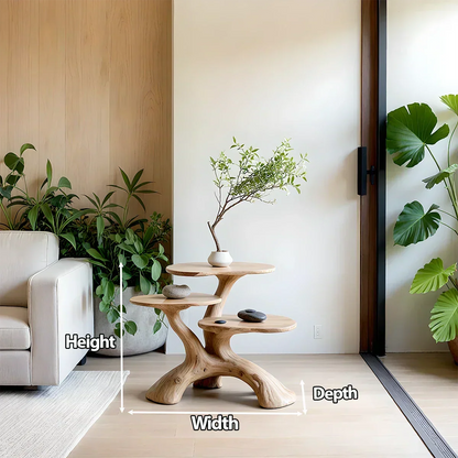 Three-Tier Organic Shape Natural Solid Wood Table - Rustirawood