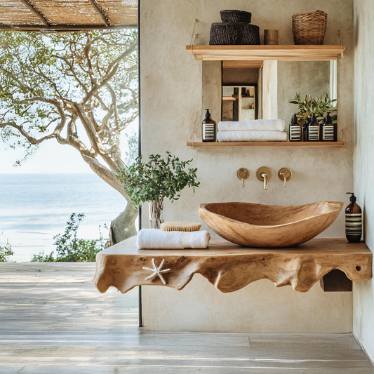 Wood Wash Basin Rustic Design For Farmhouse Bathroom