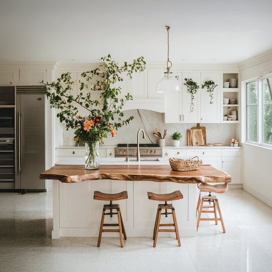 Farmhouse Live Edge Tabletop For Dining Room Decor