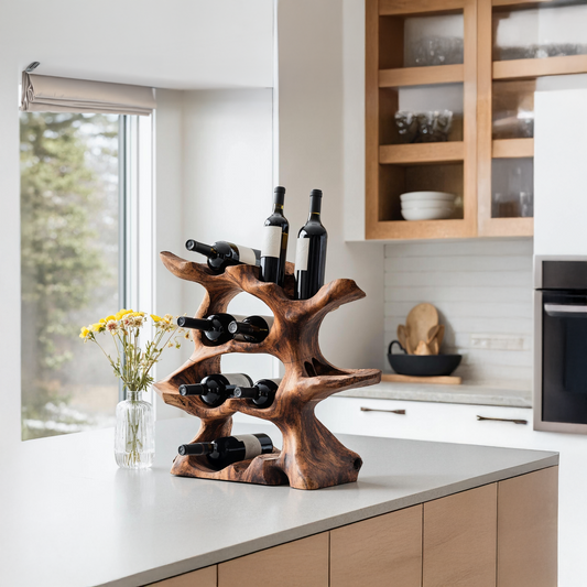 Farmhouse Wine Holder For Kitchen Rustic Wall Design