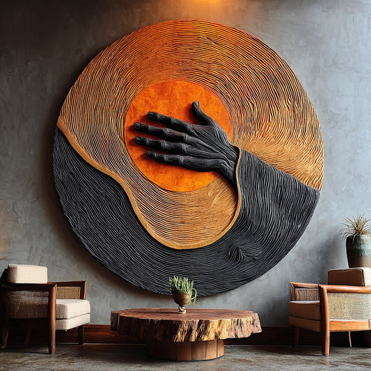 Handcrafted Wooden Wall Art Sculpture For Entryway Wall Decor