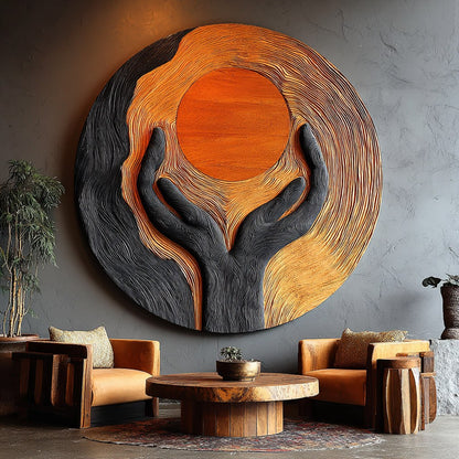 Handcrafted Wooden Wall Art Sculpture For Furniture Decoration