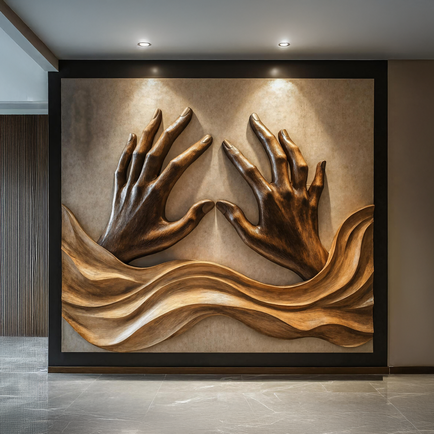 Handcrafted Wood Wall Sculpture For Living Room