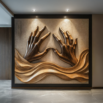 Handcrafted Wood Wall Sculpture For Living Room