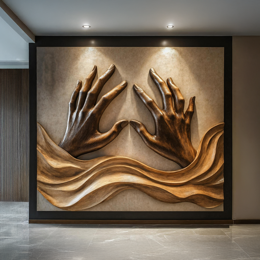 Handcrafted Wood Wall Sculpture For Living Room
