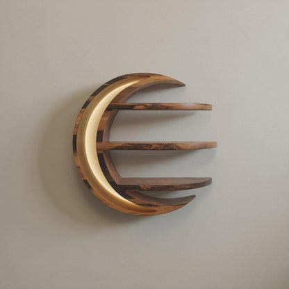 Modern Moon Shelf Crescent Wall Display For Bedroom And Nursery