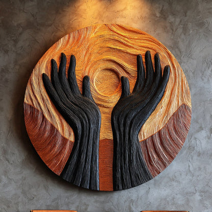 Handcrafted Solid Wood 3D Sculpture Wall Decor For Living Room