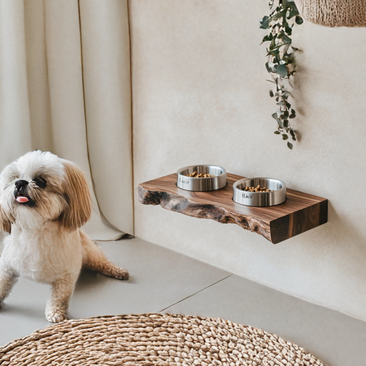 Rustic Dog Bowl Stand Handmade For Kitchen Area