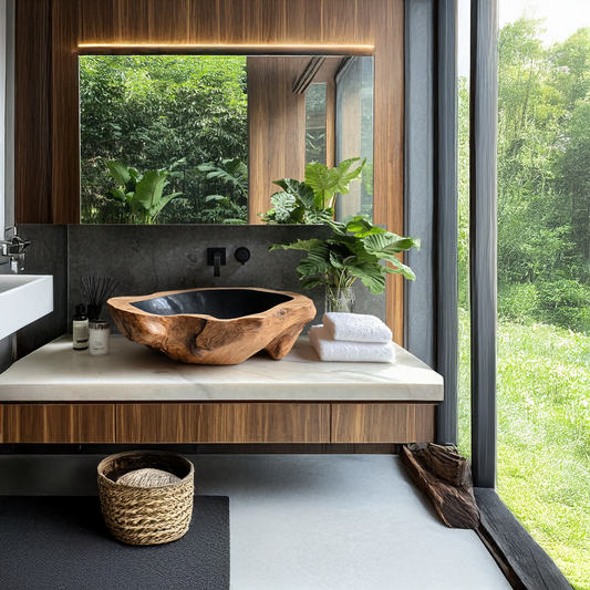 Farmhouse Wooden Vessel Sink For Bathroom