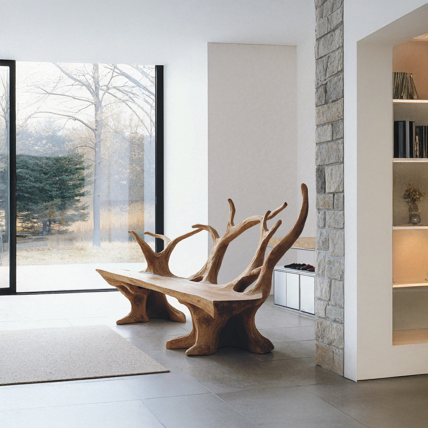 Handcrafted Branch Bench For Living Room Statement Pieces