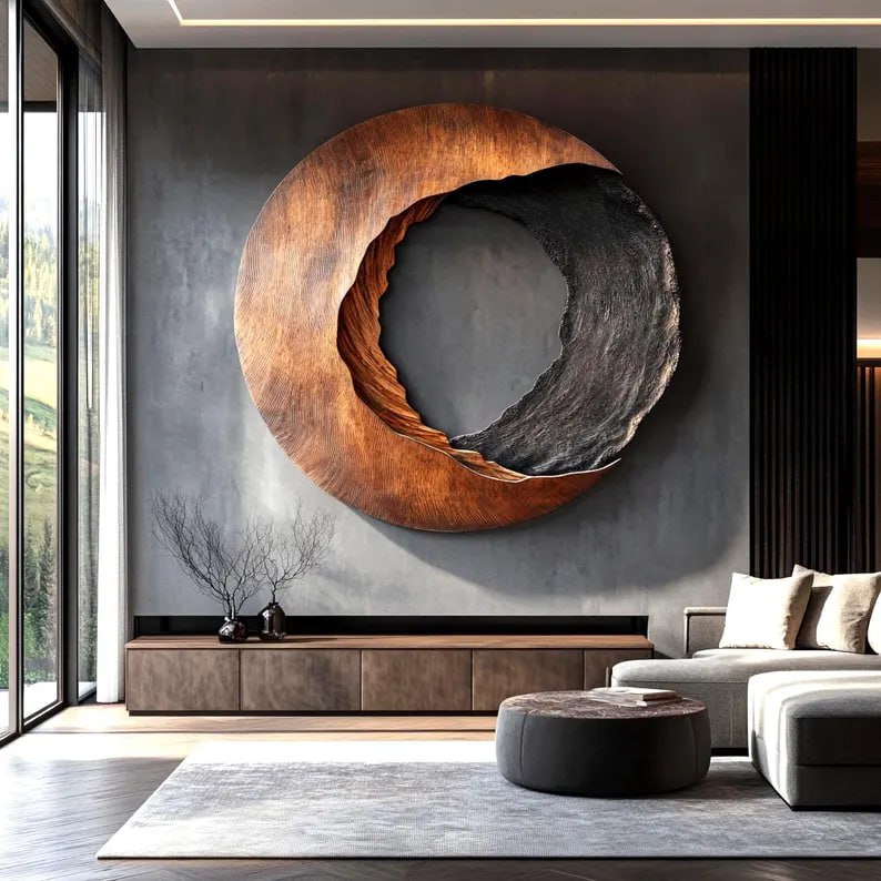 Handcrafted Solid Wood 3D Sculpture Wall Art For Home Living Room