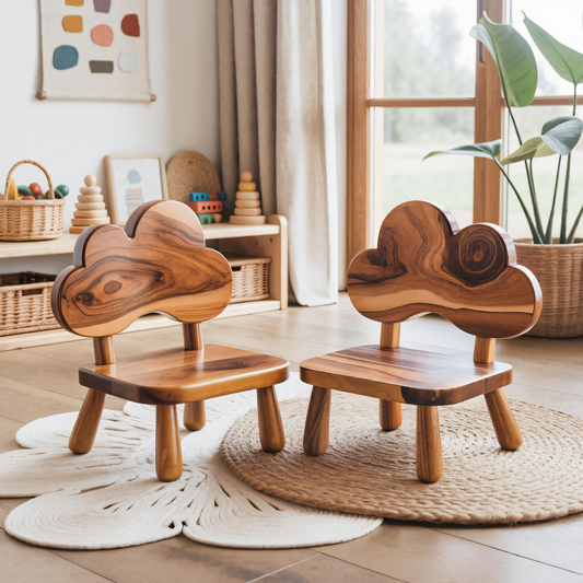 Whimsical Cloud Shaped Kids Chair For Montessori Nursery Or Playroom