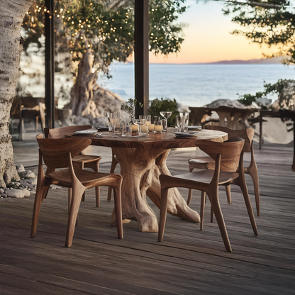 Mid Century Wood Dining Table For Kitchen Decor